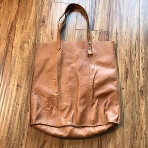 Madewell Cognac Tan Leather Tote Bag